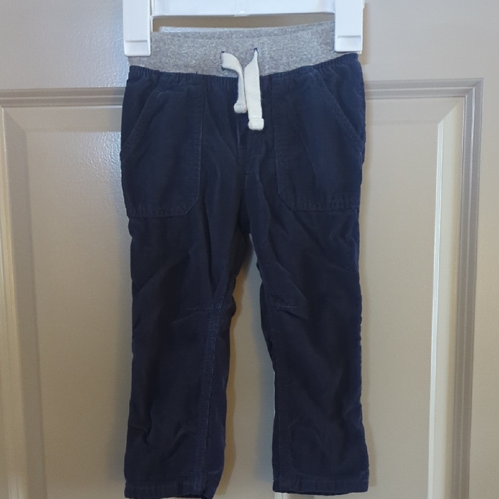 Kids 2T Navy Blue Corduroy Skinny Fit Pants